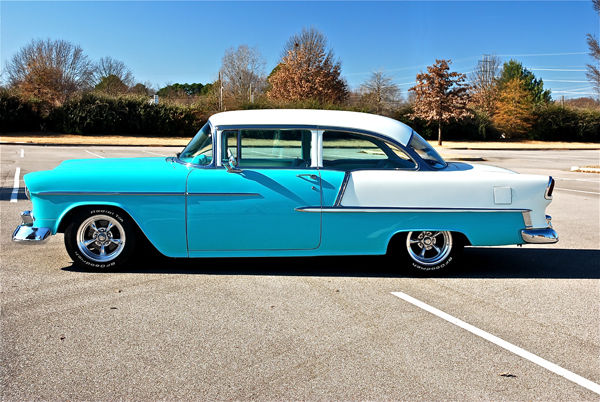 1955 Chevrolet Belair Sedan Turquoise W White Interior For