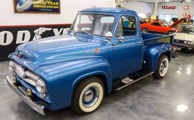 1955 Ford F-100 1 Blue Pickup Truck 312 ci. V8 Manual for sale: photos, technical specifications