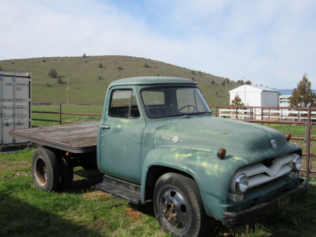 1955*FORD*F500*Conventional, 292 V8, Runs, Drives, 18' trailer will