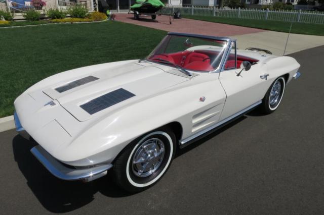 1963 Corvette Convertible 327 Cu In 4 Speed White Red Body