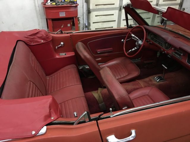 1965 Ford Mustang Convertible Rangoon Red Red Interior