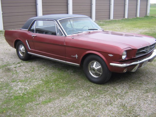 1965 Ford Mustang Coupe Vintage Burgandy Black Vinyl Top