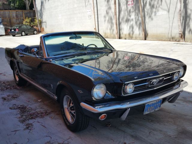 1966 Mustang Convertable Black With Black Pony Interior