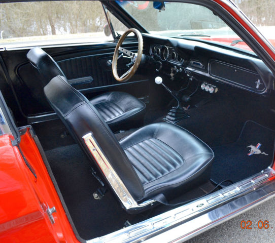 1966 Mustang Coupe 289 4spd Very Nice Black Interior