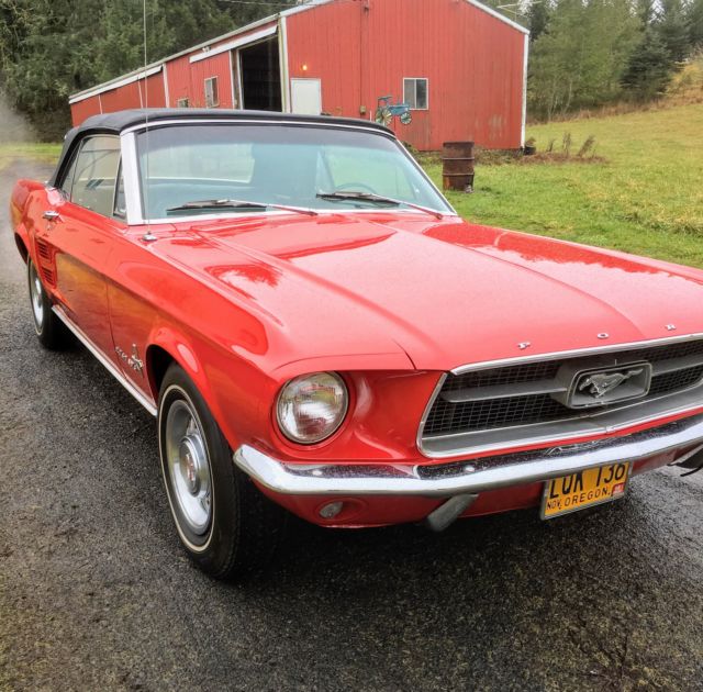 1967 Mustang Convertible Candy Apple Red New Black Top
