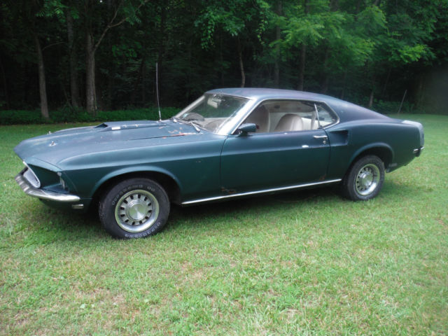 1969 Mach 1 Mustang Green White Interior Fastback Needs Full
