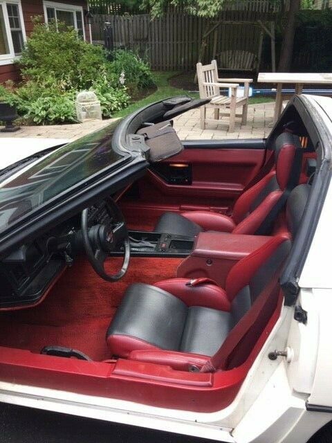 1985 C4 Corvette White With Red Leather Interior For Sale