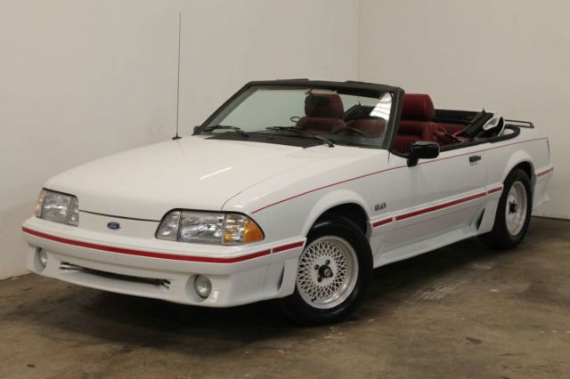 5 0l V8 White Convertible Red Interior Auto Fox Body For