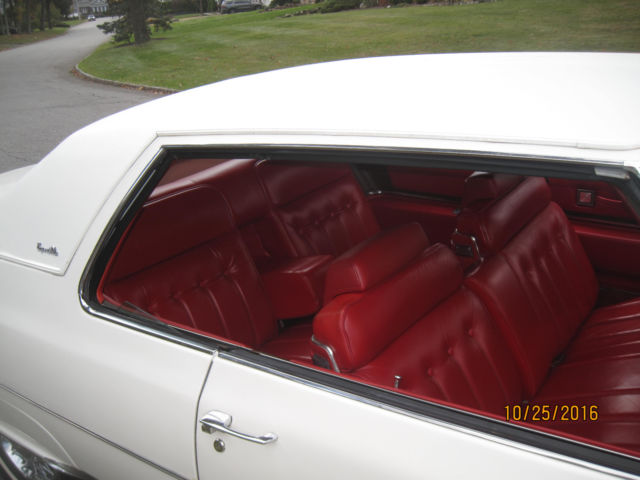 Cadillac White On Red Leather Coupe Deville 47k Original