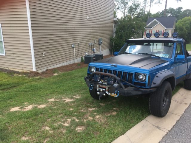 Jeep Comanche Pickup 4x4 Blue And Black Mud Truck Custom For