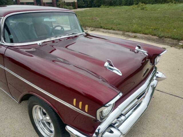 1957 burgandy Chevrolet Bel Air/150/210 Coupe