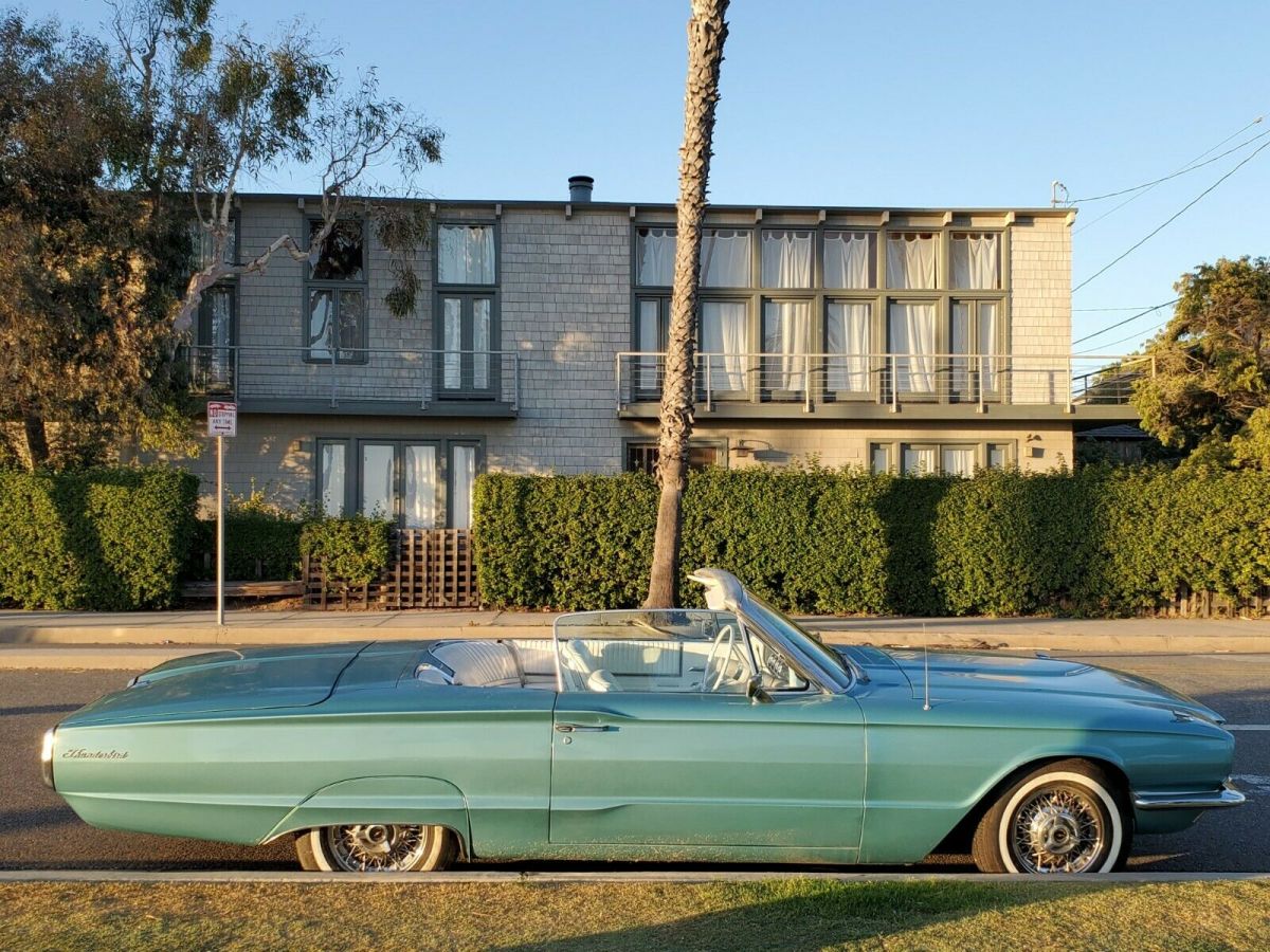 1966 Teal Ford Thunderbird Convertible