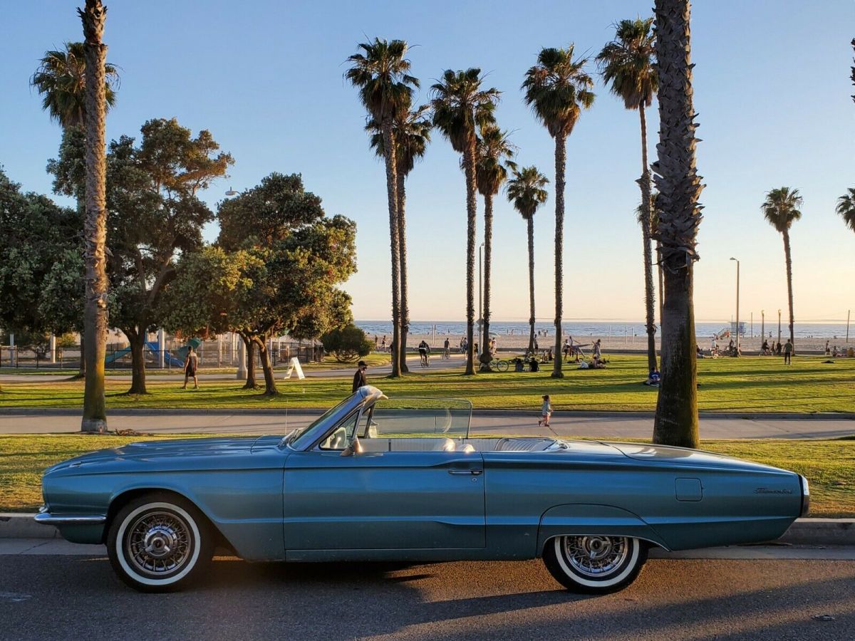 1966 Teal Ford Thunderbird Convertible