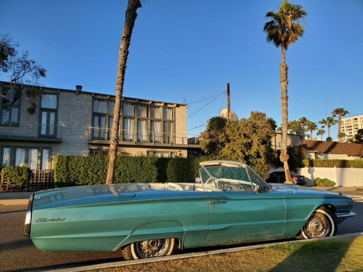 1966 Teal Ford Thunderbird Convertible