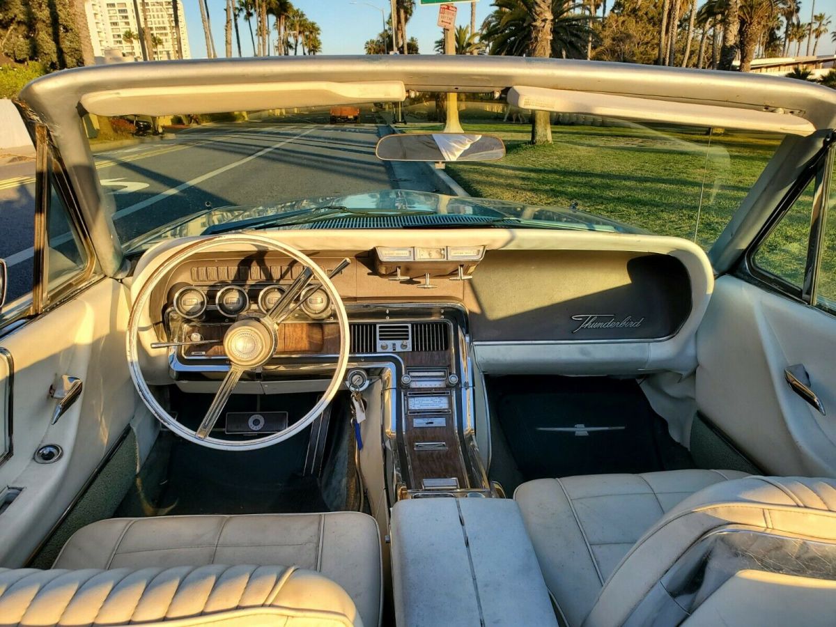 1966 Teal Ford Thunderbird Convertible