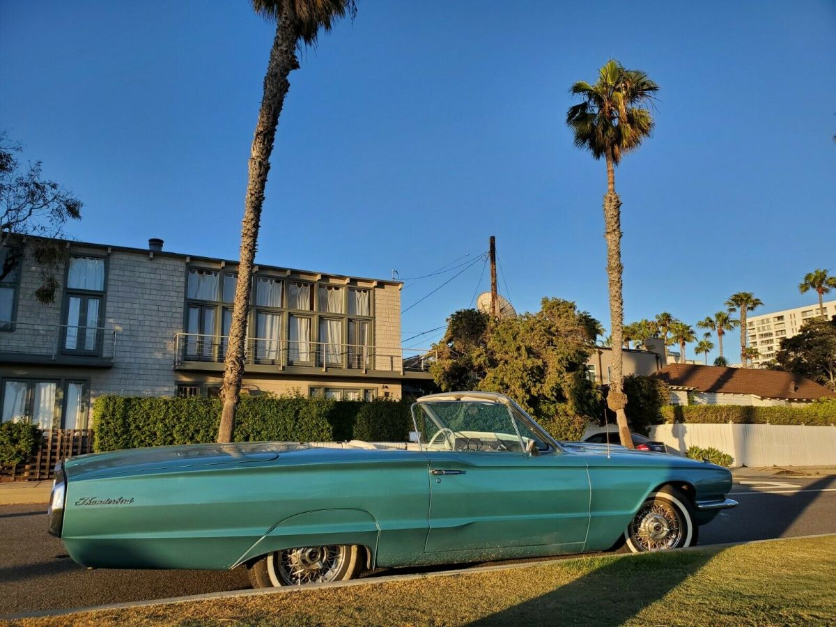 1966 Teal Ford Thunderbird Convertible