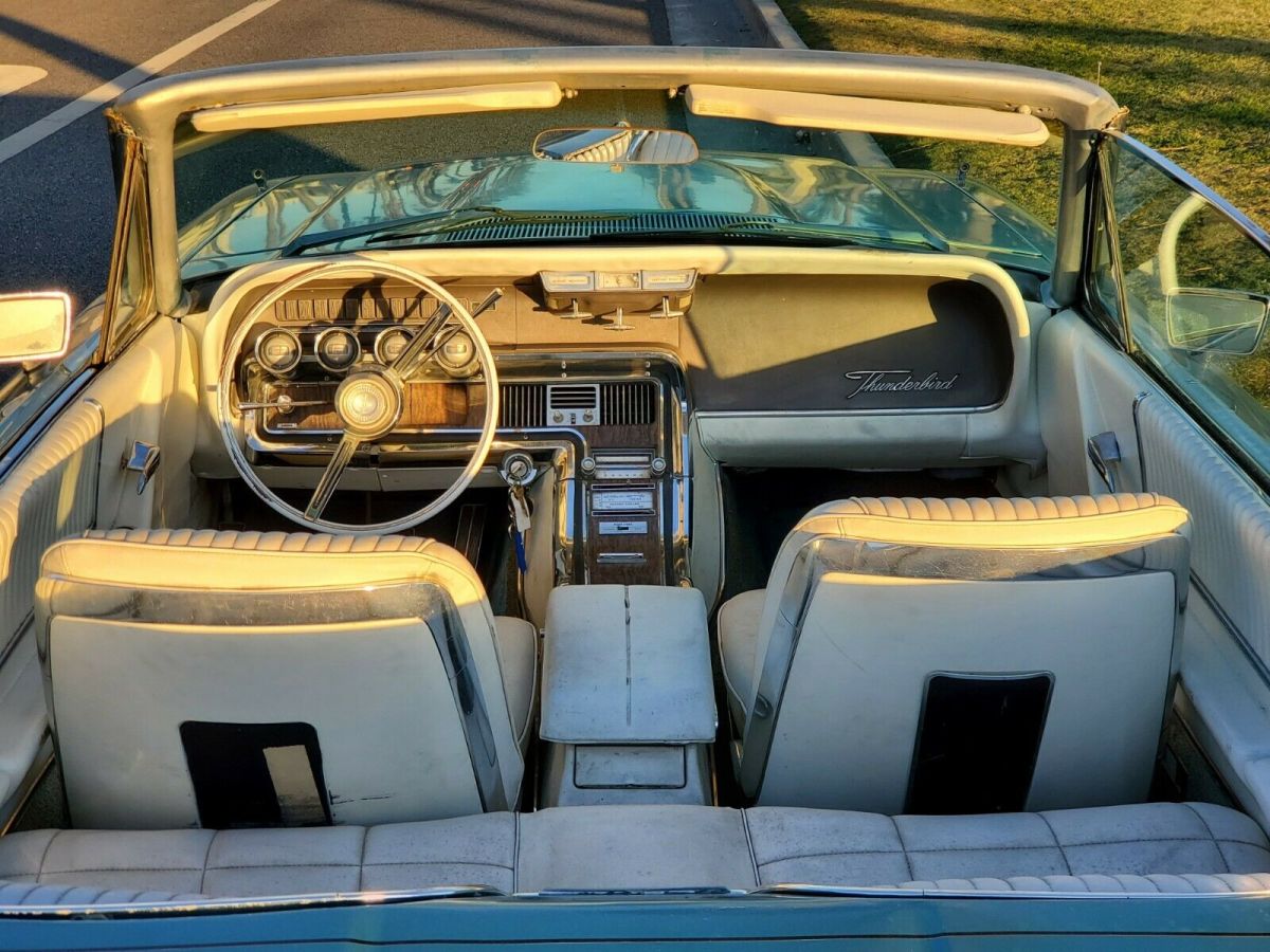 1966 Teal Ford Thunderbird Convertible