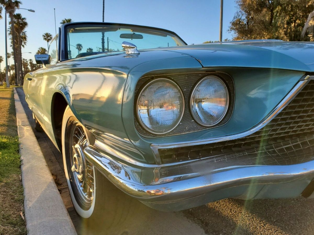 1966 Teal Ford Thunderbird Convertible