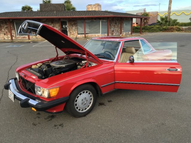 1988 Red Mercedes-Benz SL-Class Convertible