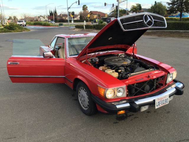 1988 Red Mercedes-Benz SL-Class Convertible