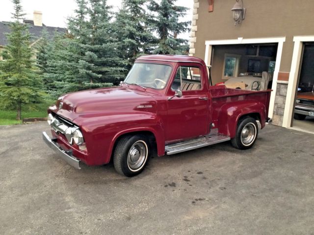 1954 Burgundy Ford F-100 Standard Cab Pickup