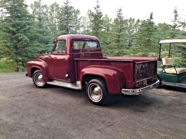1954 Burgundy Ford F-100 Standard Cab Pickup