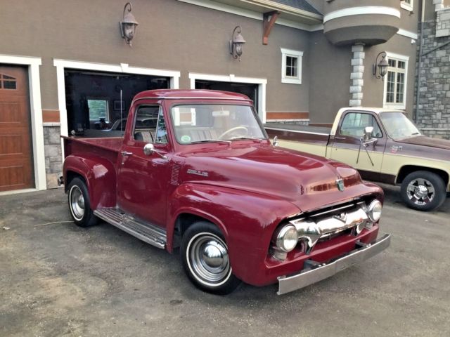 1954 Burgundy Ford F-100 Standard Cab Pickup