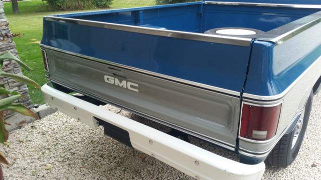 1979 silver over blue GMC Sierra 2500 regular cab long box
