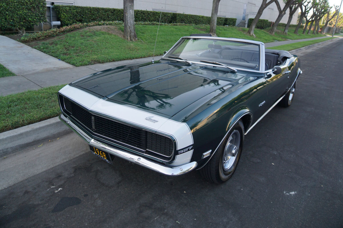 1968 Green Chevrolet Camaro RS 327 V8 Convertible --