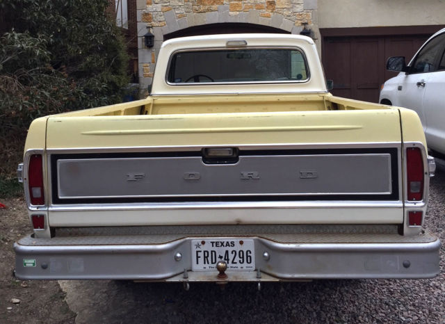 1972 Yellow Ford F-100 Standard Cab Pickup