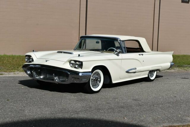 1959 White Ford Thunderbird Convertible