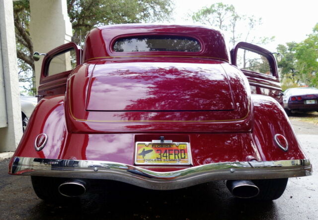 1934 Burgundy Ford 3-Window Coupe Coupe