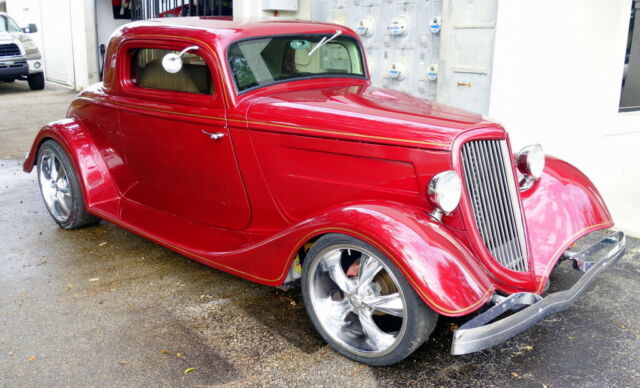 1934 Burgundy Ford 3-Window Coupe Coupe