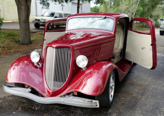 1934 Burgundy Ford 3-Window Coupe Coupe