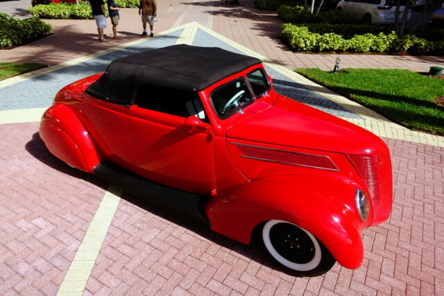 1937 Red Ford CV Convertible