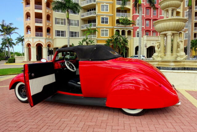 1937 Red Ford CV Convertible