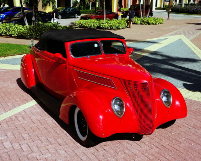 1937 Red Ford CV Convertible
