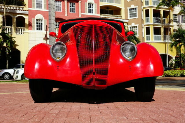 1937 Red Ford CV Convertible