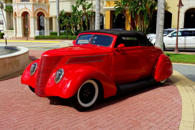 1937 Red Ford CV Convertible