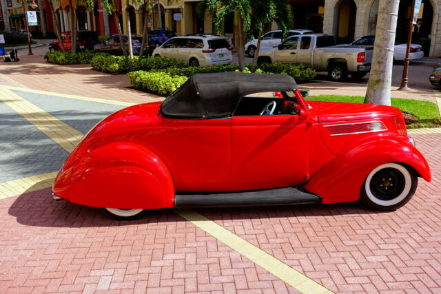 1937 Red Ford CV Convertible