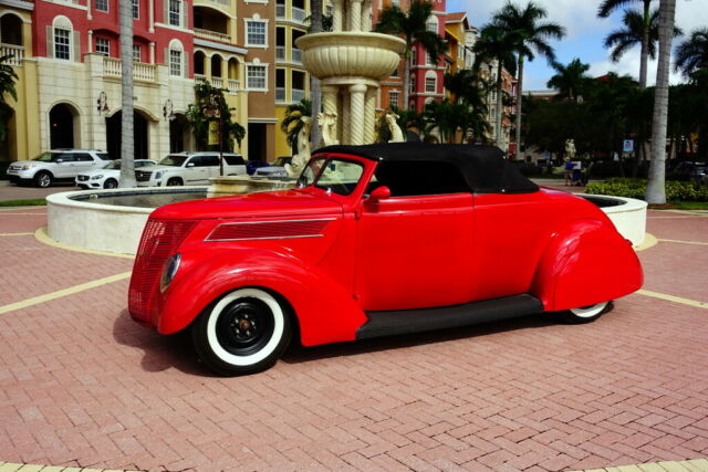 1937 Red Ford CV Convertible