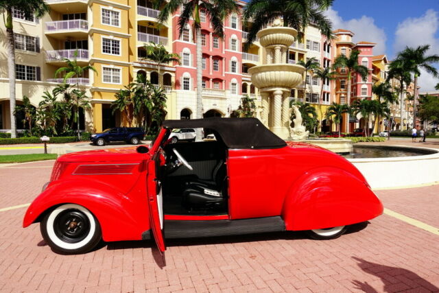 1937 Red Ford CV Convertible