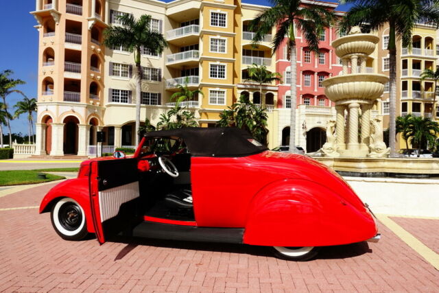 1937 Red Ford CV Convertible