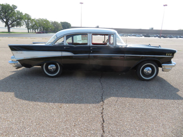 1957 Black Chevrolet Bel Air/150/210 Sedan