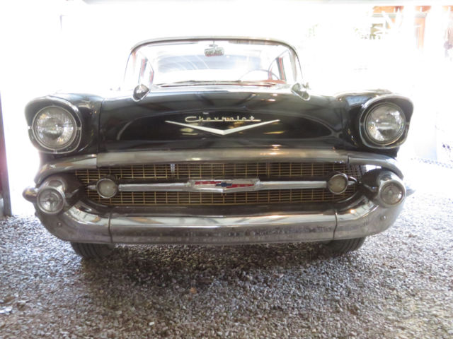1957 Black Chevrolet Bel Air/150/210 Sedan