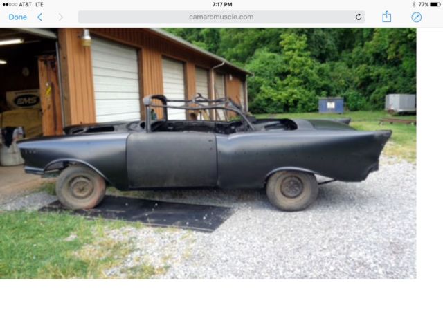 1957 Black Chevrolet Bel Air/150/210 Convertible
