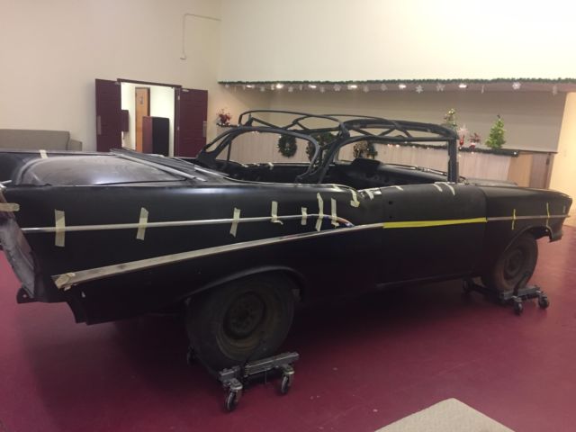 1957 Black Chevrolet Bel Air/150/210 Convertible