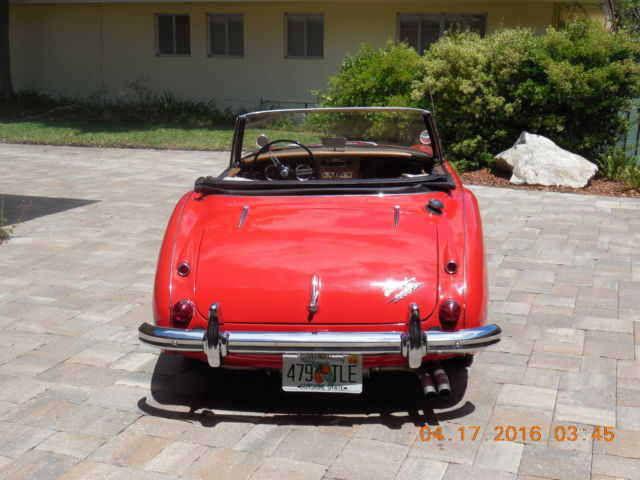 1965 Red Austin Healey 3000 Convertible