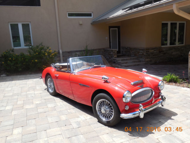 1965 Red Austin Healey 3000 Convertible
