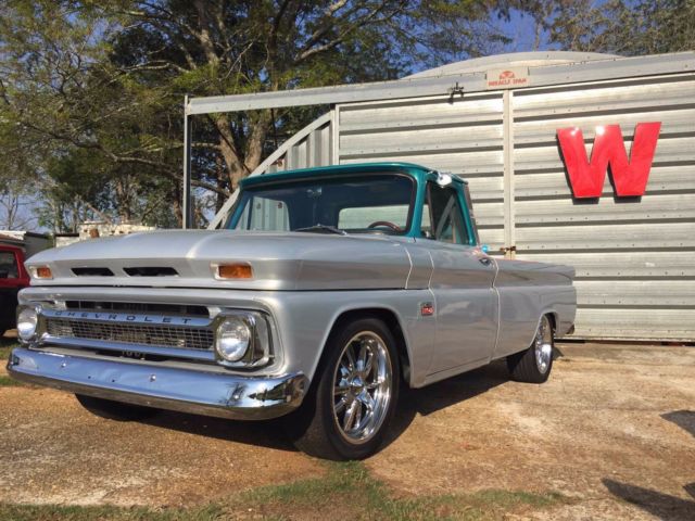 1966 Silver/Teal Chevrolet C-10